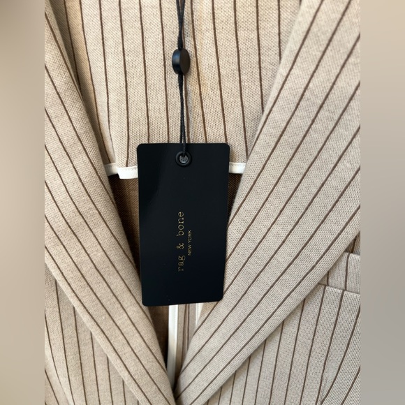 Rag & Bone Ames Blazer Tan Pinstripe Size 8 - Picture 11 of 13